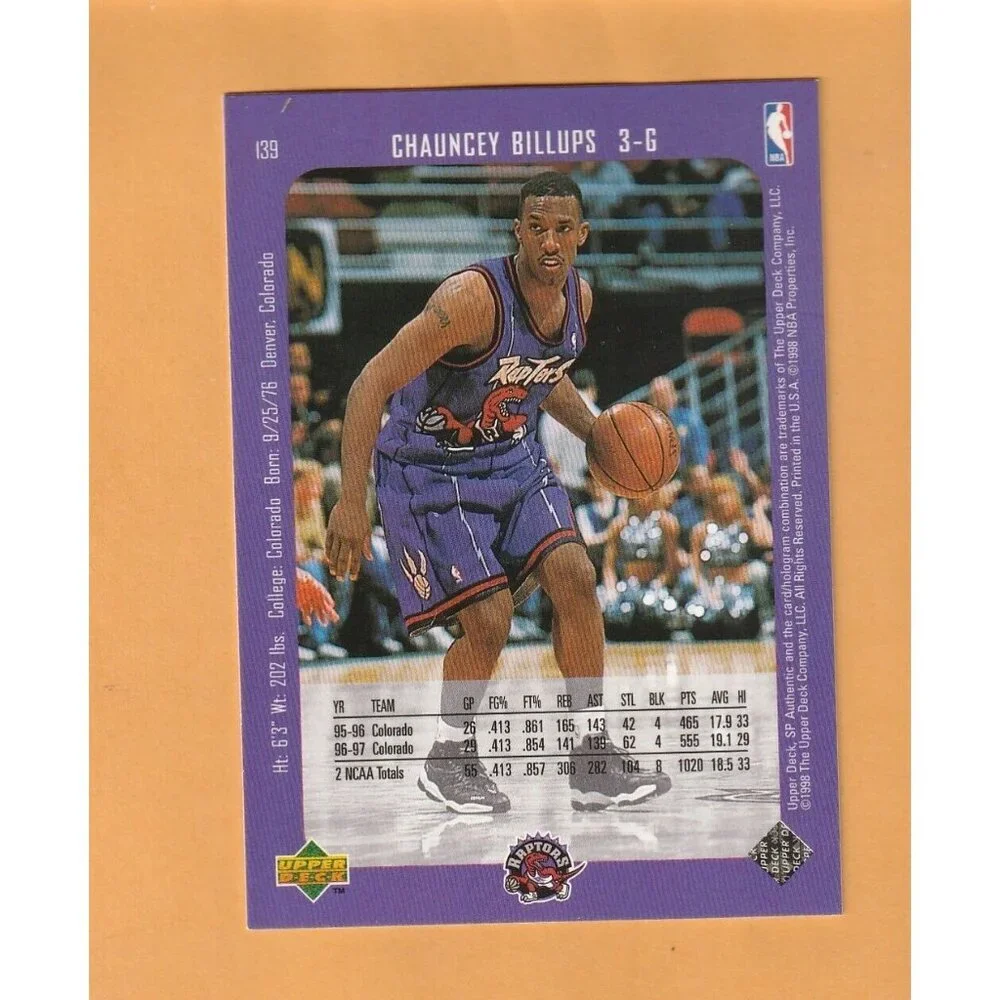 Chauncey Billups Toronto Raptors 1997-98 SP Authentic #139 RC Rookie Colorado